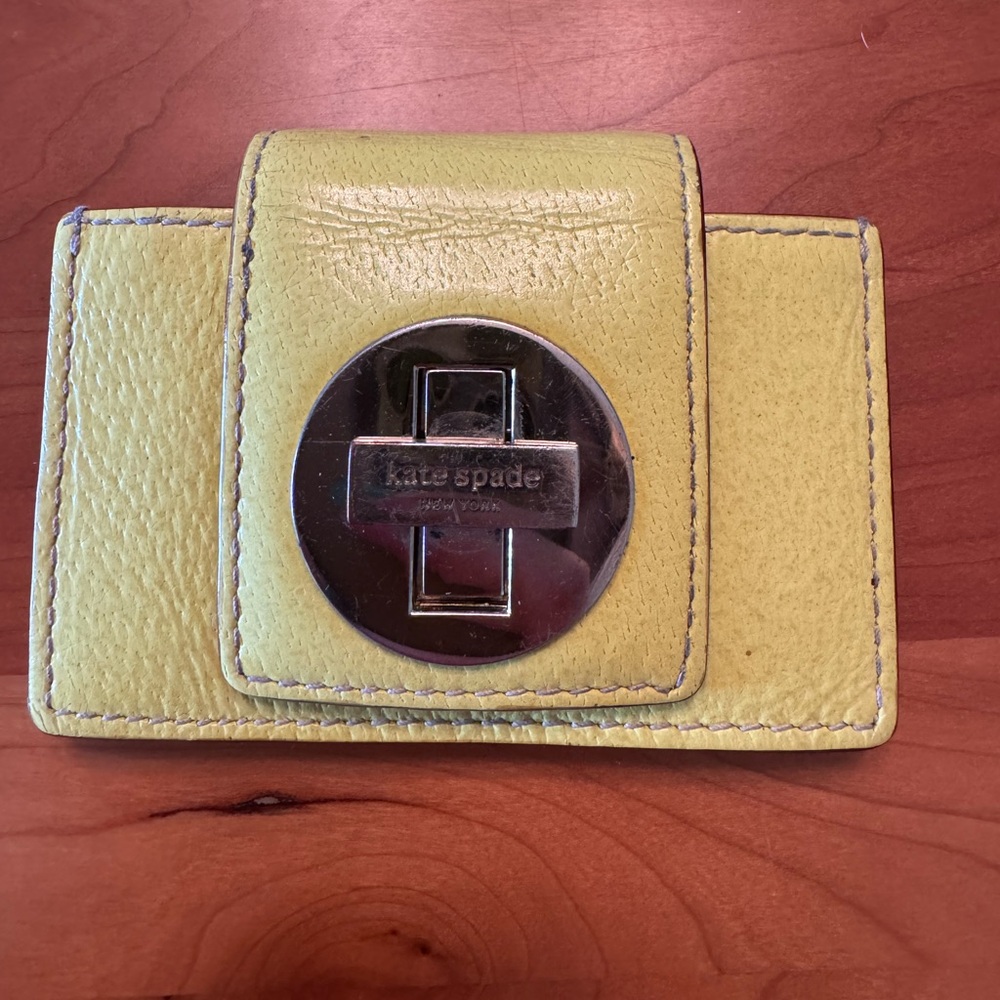 Vintage Kate Spade card holder yellow